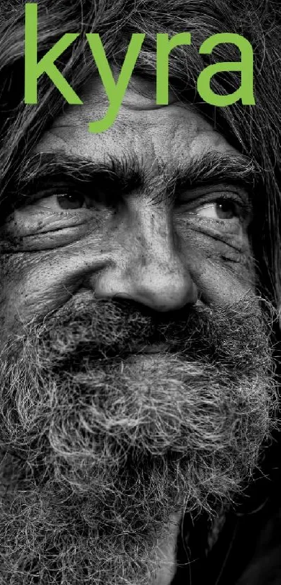 Monochrome portrait of an artistic face with textured hair.