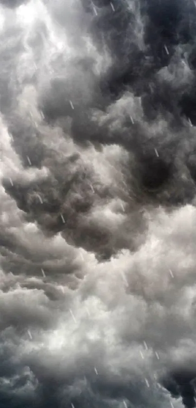 Dynamic storm cloud wallpaper with swirling gray skies.