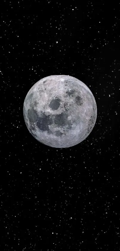 Stunning full moon with stars in the night sky wallpaper.