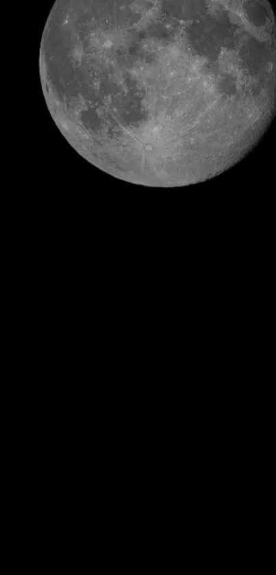 High-resolution moon on a black night sky background.