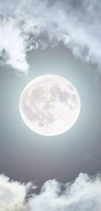 Full moon with cloudy night sky wallpaper.