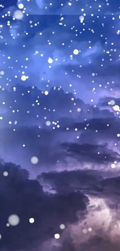 Moonlit sky with clouds and lightning in dramatic wallpaper.