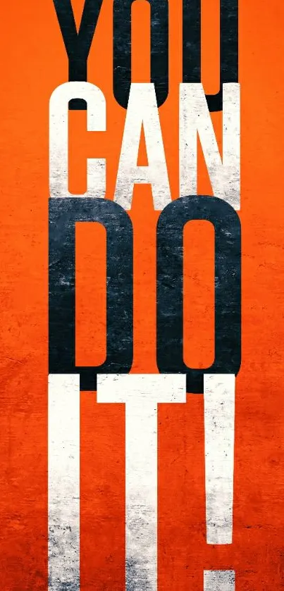 You Can Do It motivational wallpaper in vibrant orange.