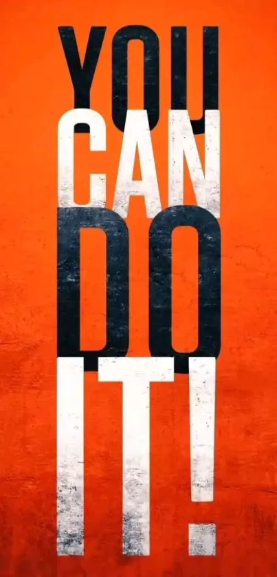 Orange motivational wallpaper with 'You Can Do It' text.