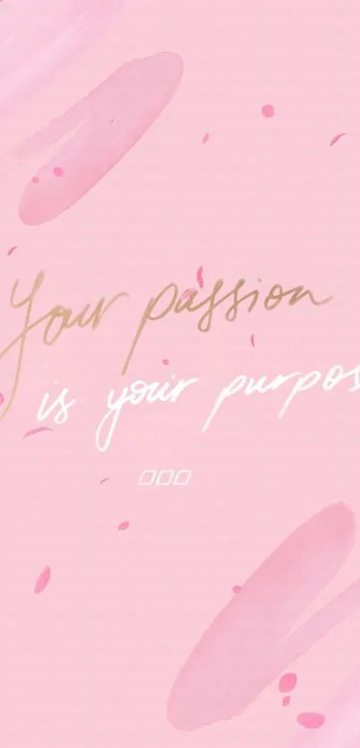 Inspiring pink wallpaper with motivational quote and minimalist design.