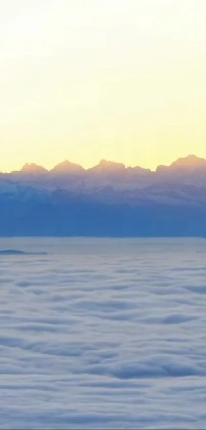 Mountain sunrise above the clouds with a scenic view.