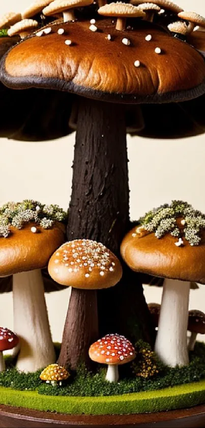 Fantasy mushroom scene with artistic design.
