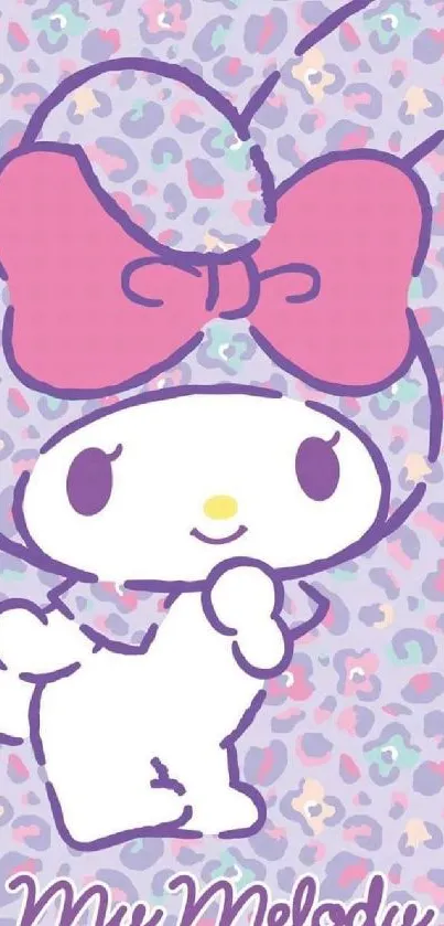 Adorable My Melody wallpaper with a pink bow and pastel background.