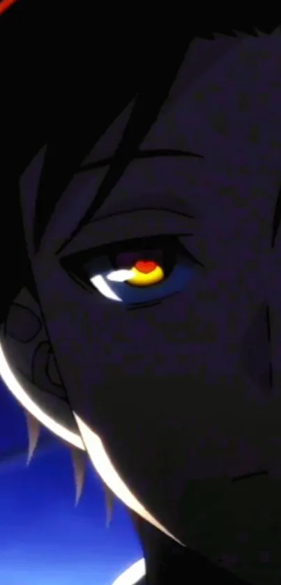 Anime wallpaper featuring a mysterious eye glowing in vivid colors.