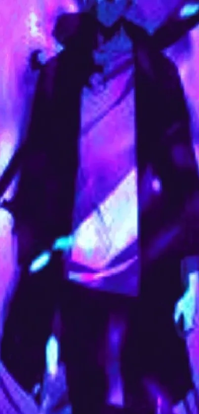 Mysterious anime character in purple tones.