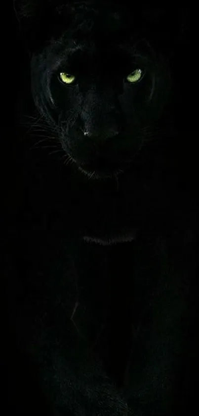 Dark mystical black panther with glowing eyes.