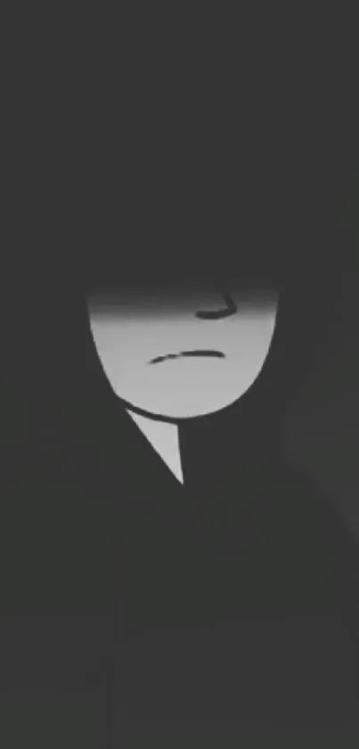 Mysterious dark figure with a hood in grayscale for mobile wallpaper.