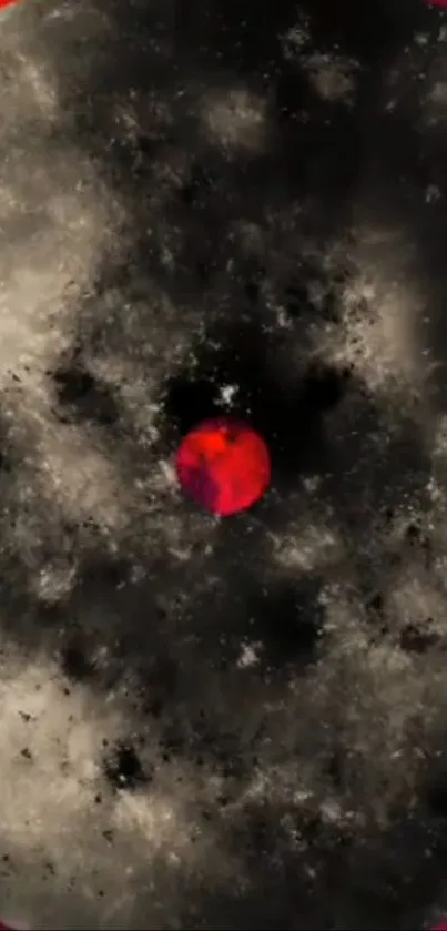 Mysterious eclipse wallpaper with red and black contrast.