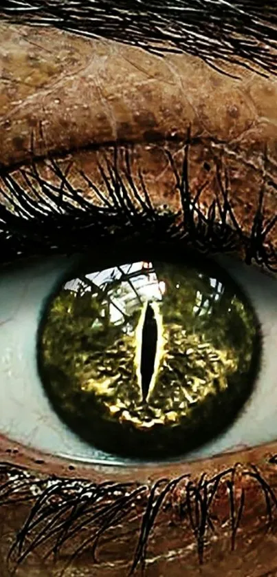 Close-up of a golden reptilian eye wallpaper.