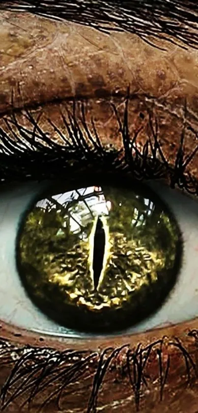 Close-up of a mysterious eye with captivating details in a mobile wallpaper.