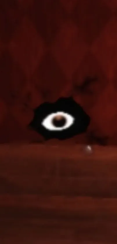 Dark red wallpaper featuring a mysterious eye design.