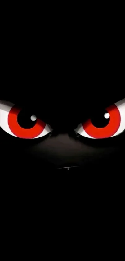 Mysterious wallpaper featuring intense red eyes against a dark background.