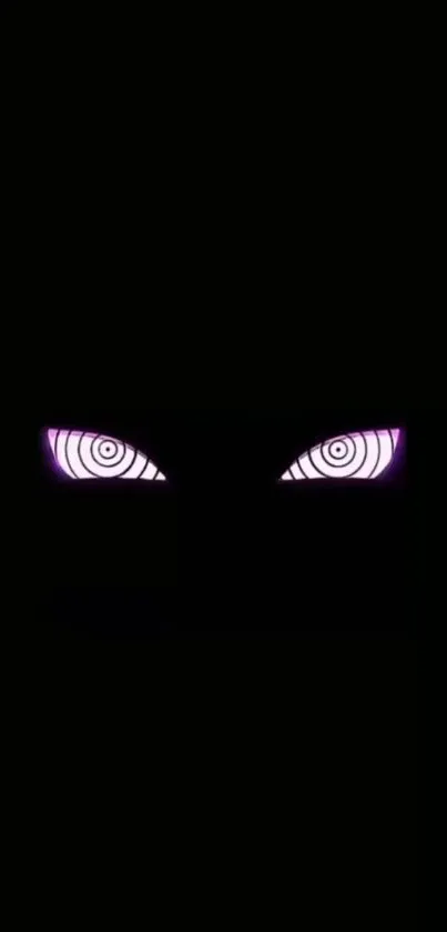 Dark wallpaper with glowing purple eyes design.