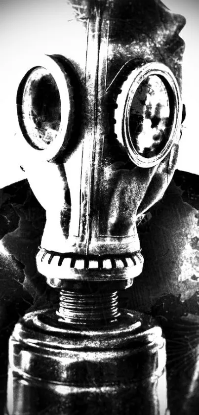 Black and white gas mask artistic wallpaper.