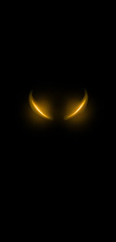 Mobile wallpaper with glowing eyes on a black background.