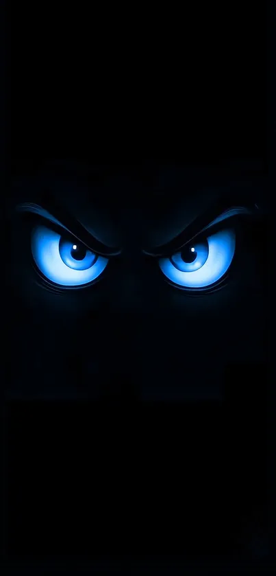 Dark wallpaper with glowing blue eyes.