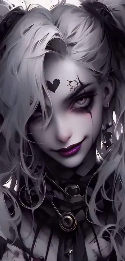 Mysterious gothic anime character with dark tones.