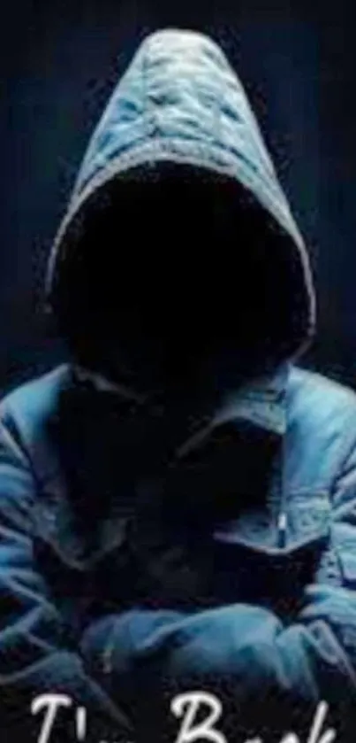 Mysterious hooded figure with 'I'm Back' text on dark background.