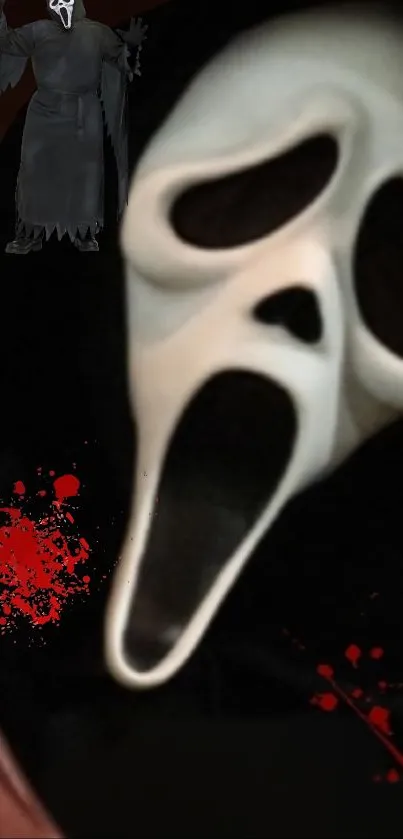 Mysterious masked figure holding a knife in dark setting.