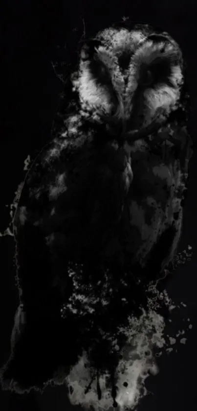 Mysterious owl artwork in dark shades, ideal for mobile wallpaper.