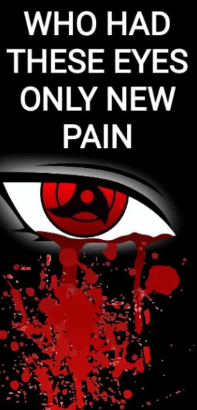 Dramatic red eye and black background mobile wallpaper