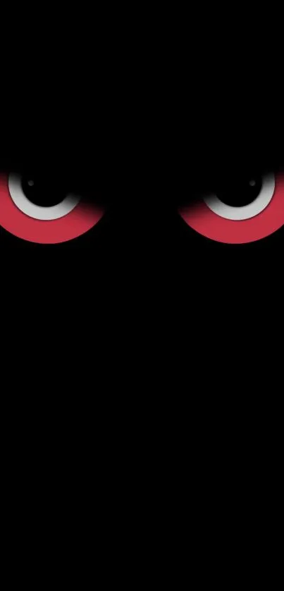 Dark background with mysterious red eyes glowing.