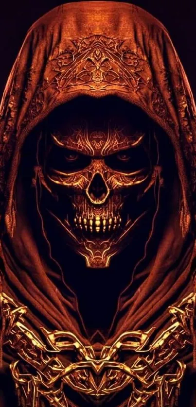 Dark and mysterious skull art wallpaper with detailed design.