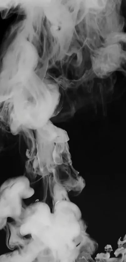 Mystical smoke swirling against a black background wallpaper.