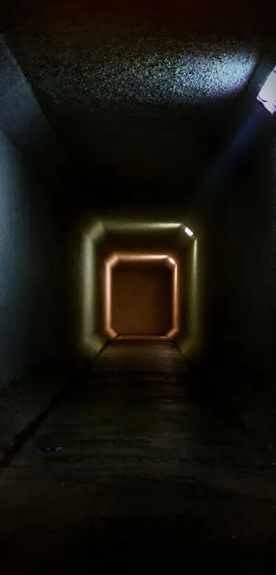 Dimly lit tunnel with mysterious ambiance.