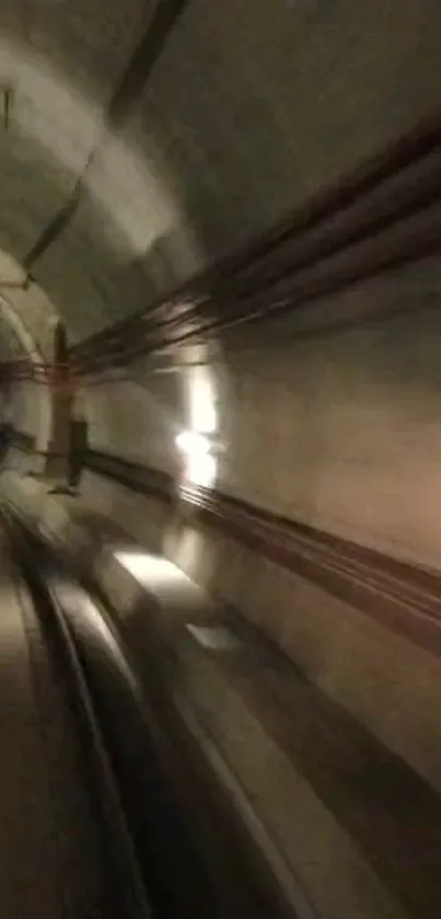 Mysterious underground tunnel with dim lighting and reflective surfaces.