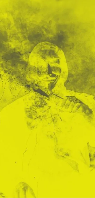 Mysterious figure in yellow smoke art wallpaper.