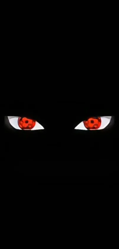 Intense red eyes on black background anime art.