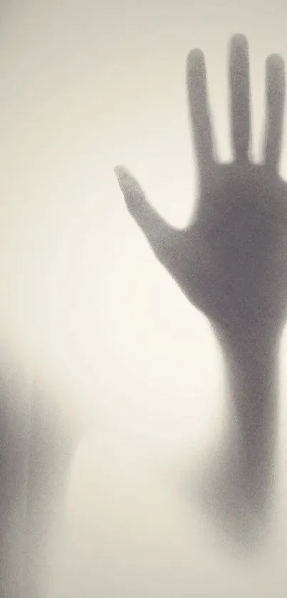 Silhouette of a hand in black and white, creating a mysterious effect.