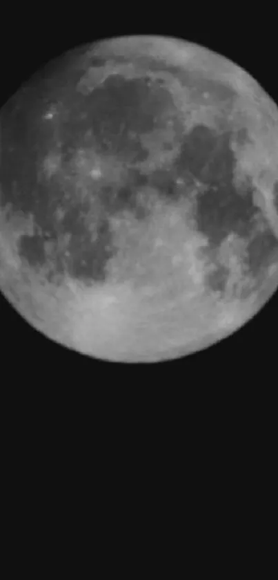 Captivating black and white full moon wallpaper for mobile devices.