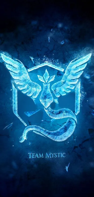 Mystic Emblem fantasy wallpaper with a blue theme.