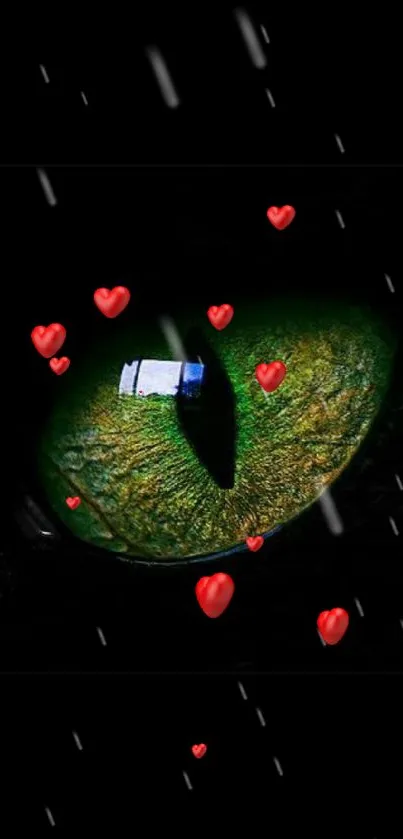 Mystic green cat eye in the dark, mobile wallpaper.