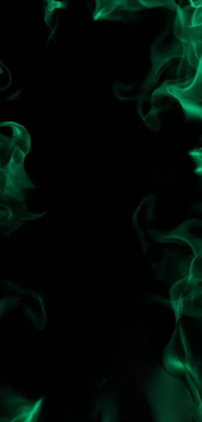 Mystic green smoke wallpaper with abstract design.