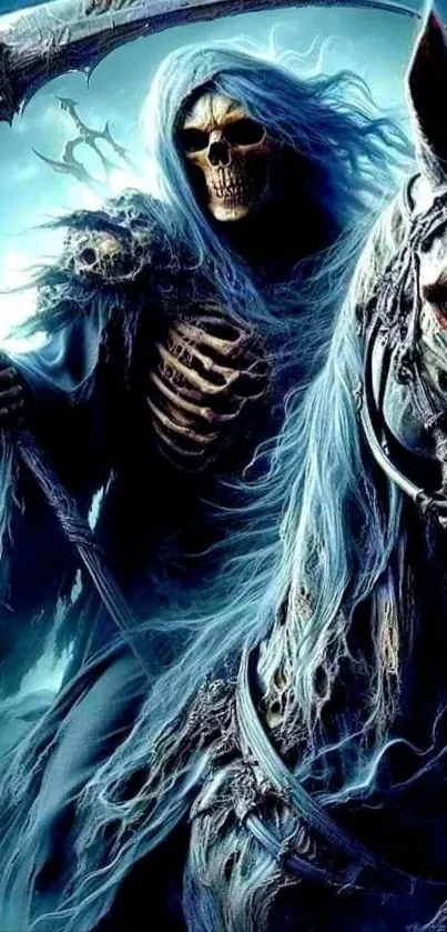 Grim Reaper on spectral horse wallpaper.