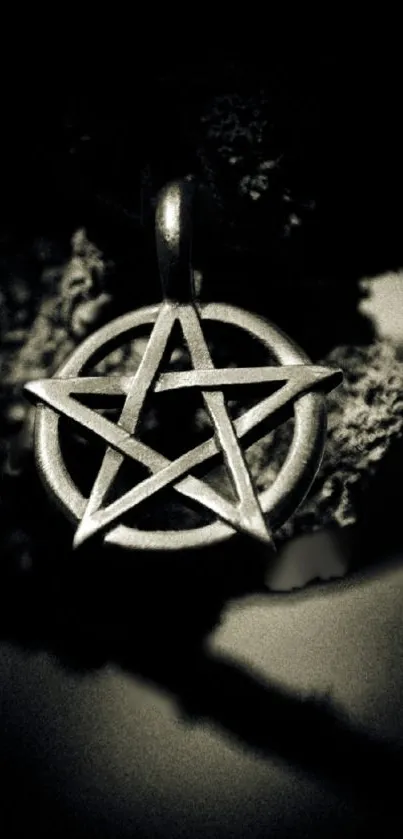 Mystic pentagram dark background wallpaper with a gothic touch.