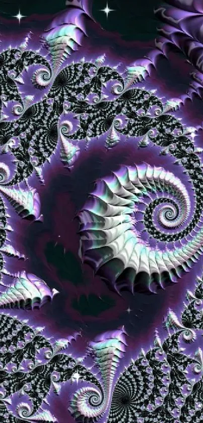 Fractal design in purple tones with intricate spirals.