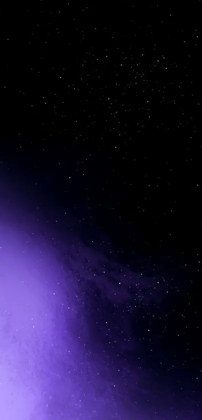 Mystic purple galaxy wallpaper with stars.