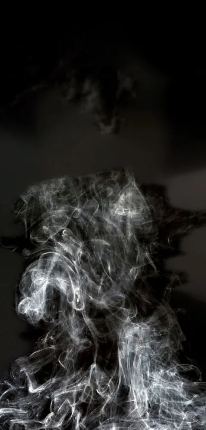 Mysterious swirling white smoke on a dark background wallpaper.