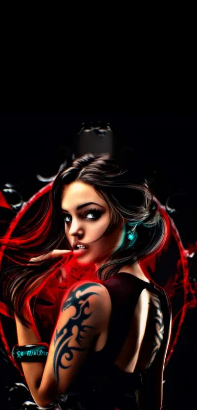 Mystic tattoo art wallpaper with dark and vibrant elements.