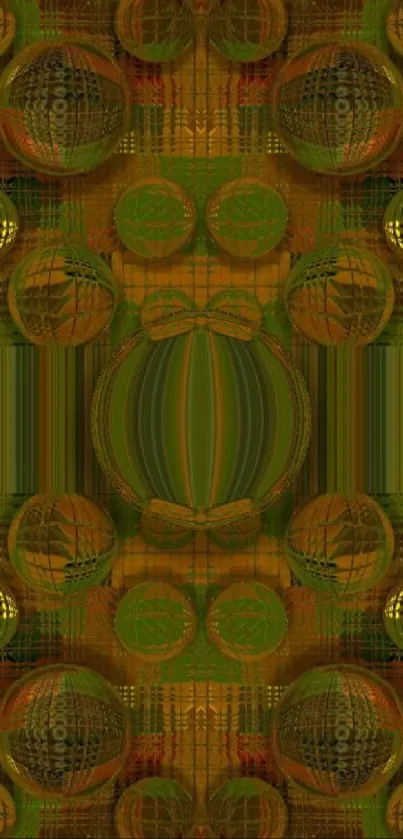 Abstract brown and green pattern wallpaper.