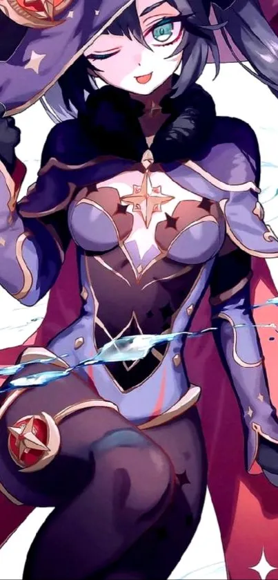 Mystical anime character in vibrant costume.